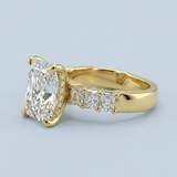 Radiant Engagement Ring with Radiant Lab-Grown Diamond Accents