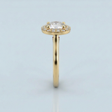 Lab-Grown Diamond Halo Ring with Birthstone Accent
