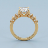 Radiant Engagement Ring with Radiant Lab-Grown Diamond Accents