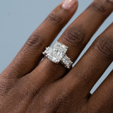 Radiant Engagement Ring with Radiant Lab-Grown Diamond Accents