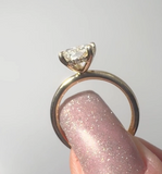 Radiant Cut Diamond Ring with Hidden Halo - Timeless Elegance