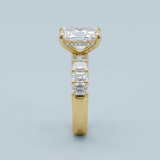 Radiant Engagement Ring with Radiant Lab-Grown Diamond Accents