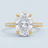Side Edge Halo Ring & Oval Cut Diamond