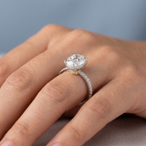 Side Edge Halo Ring & Oval Cut Diamond