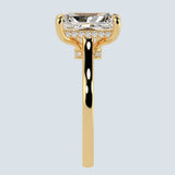 Radiant Cut Diamond Cut Hidden Halo Ring