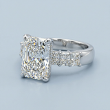 Radiant Engagement Ring with Radiant Lab-Grown Diamond Accents
