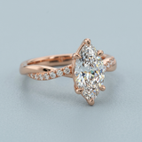 Marquise Cut Lab-Grown Diamond Twist Engagement Ring