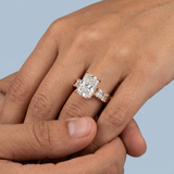 Radiant Engagement Ring with Radiant Lab-Grown Diamond Accents