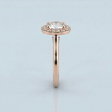 Lab-Grown Diamond Halo Ring with Birthstone Accent