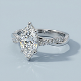 Marquise Cut Lab-Grown Diamond Twist Engagement Ring