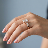 Radiant Engagement Ring with Radiant Lab-Grown Diamond Accents