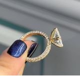 Radiant Cut Diamond Three Row Pavé