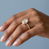 Side Edge Halo Ring & Oval Cut Diamond