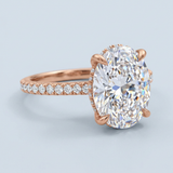 Side Edge Halo Ring & Oval Cut Diamond