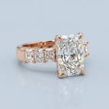 Radiant Engagement Ring with Radiant Lab-Grown Diamond Accents