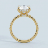 Side Edge Halo Ring & Oval Cut Diamond