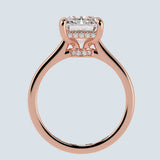 Radiant Cut Diamond Cut Hidden Halo Ring