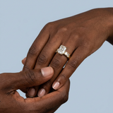 Radiant Engagement Ring with Radiant Lab-Grown Diamond Accents