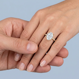 Side Edge Halo Ring & Oval Cut Diamond