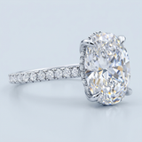 Side Edge Halo Ring & Oval Cut Diamond