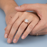 Lab-Grown Diamond Halo Ring with Birthstone Accent