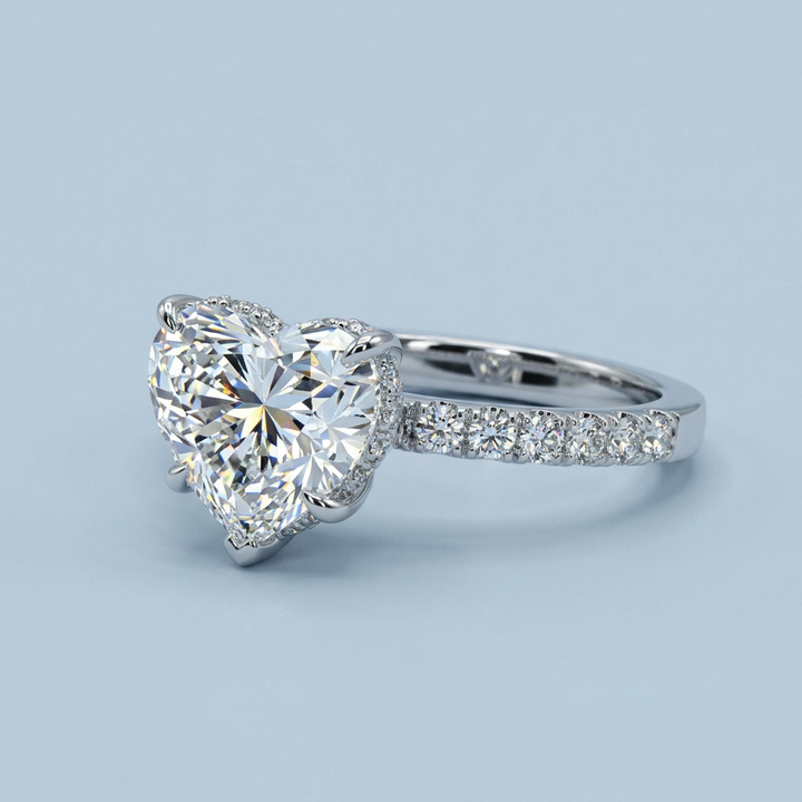 Front view of the white gold engagement ring