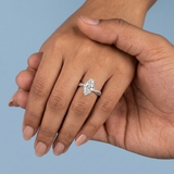 Marquise Cut Lab-Grown Diamond Twist Engagement Ring