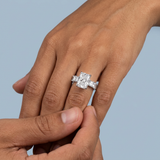 Radiant Engagement Ring with Radiant Lab-Grown Diamond Accents