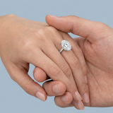 Side Edge Halo Ring & Oval Cut Diamond