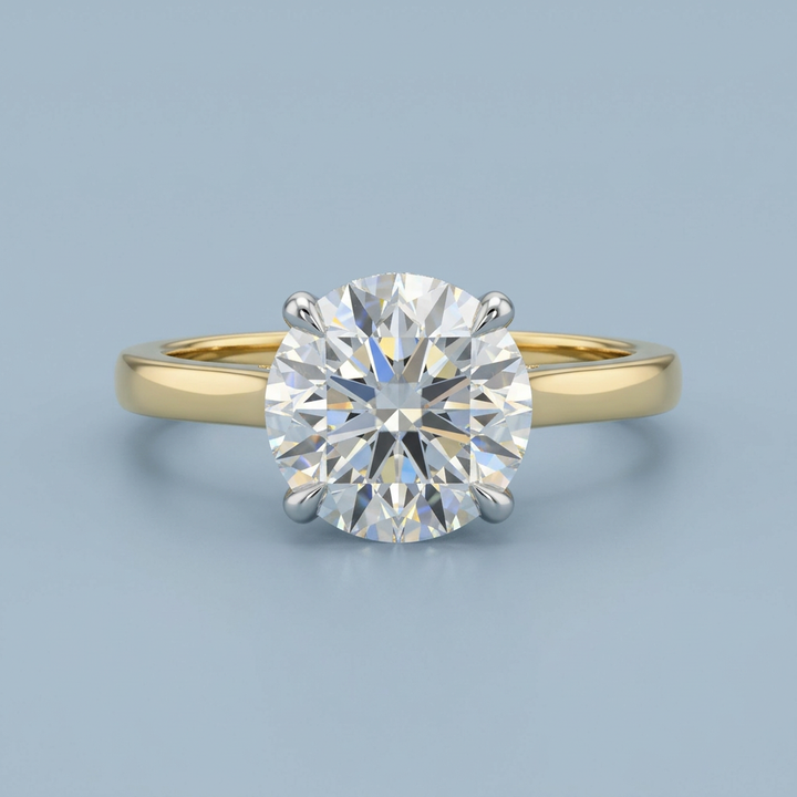 Front view of the white gold engagement ring