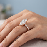 Lab-Grown Diamond Marquise Engagement Ring with Accents