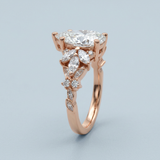 Floral Elegance: Pear Brilliant Cut Lab-Grown Diamond Ring