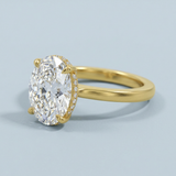 Exquisite Oval Cut Diamond Solitaire with Hidden Halo