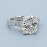 Unforgettable Sparkle: Three Row Pave Cushion Lab-Grown Diamond Ring