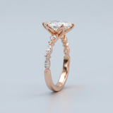 Lab-Grown Diamond Marquise Engagement Ring with Accents