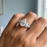 Floral Elegance: Pear Brilliant Cut Lab-Grown Diamond Ring