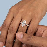 Lab-Grown Diamond Marquise Engagement Ring with Accents
