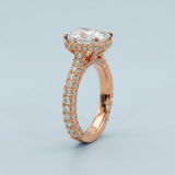 Unforgettable Sparkle: Three Row Pave Cushion Lab-Grown Diamond Ring