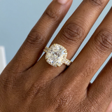 Unforgettable Sparkle: Three Row Pave Cushion Lab-Grown Diamond Ring