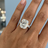 Unforgettable Sparkle: Three Row Pave Cushion Lab-Grown Diamond Ring