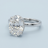 Exquisite Oval Cut Diamond Solitaire with Hidden Halo