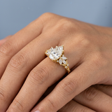 Floral Elegance: Pear Brilliant Cut Lab-Grown Diamond Ring