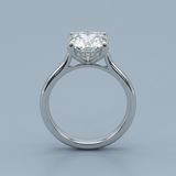 Cathedral Hidden Halo Round Cut Diamond Ring
