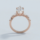 Lab-Grown Diamond Marquise Engagement Ring with Accents