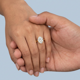 Exquisite Oval Cut Diamond Solitaire with Hidden Halo