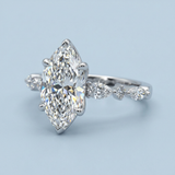 Lab-Grown Diamond Marquise Engagement Ring with Accents