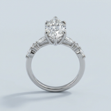 Lab-Grown Diamond Marquise Engagement Ring with Accents