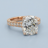 Unforgettable Sparkle: Three Row Pave Cushion Lab-Grown Diamond Ring