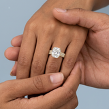 Unforgettable Sparkle: Three Row Pave Cushion Lab-Grown Diamond Ring