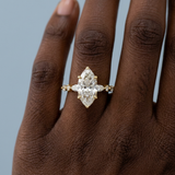 Lab-Grown Diamond Marquise Engagement Ring with Accents